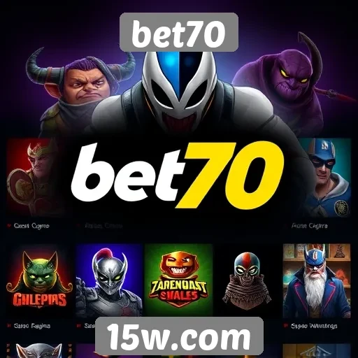 Variedade de jogos disponíveis na plataforma bet70
